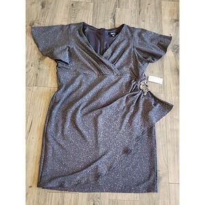 Ignite Evenings Womens Metallic Evening Dress Sparkle Sz 22W Mother Of The Bride